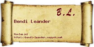Bendi Leander névjegykártya